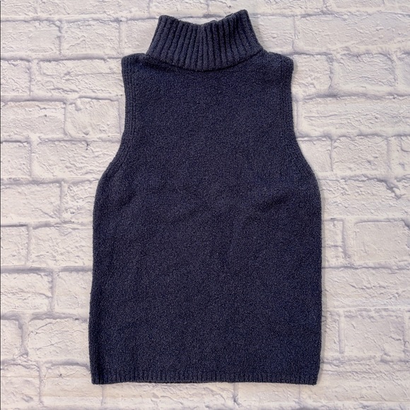 Express Sleeveless Sweater Turtleneck Top Blue Purple Gray Size Large - Picture 1 of 7